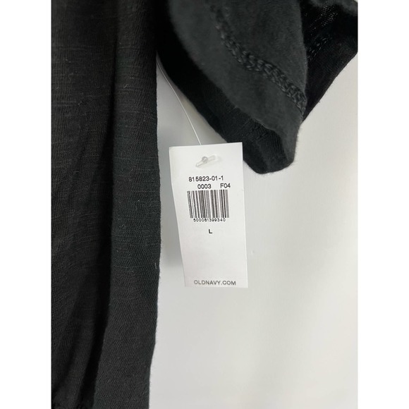 Women's Old Navy Black Dress Size Large Soft drawstring waist Crew Neck NEW NWT - Picture 3 of 5